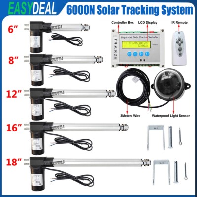 Single Axis Solar Tracker Kit - 6000N Linear Actuator Controller Sun Tracking EL