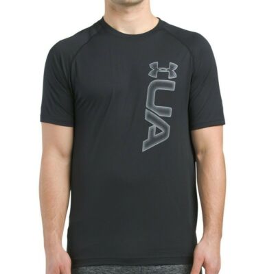MSRP $47.99 NWT UNDER ARMOUR MEN'S BLACK CREW NECK SHORT SLEEVE T-SHIRT SIZE L