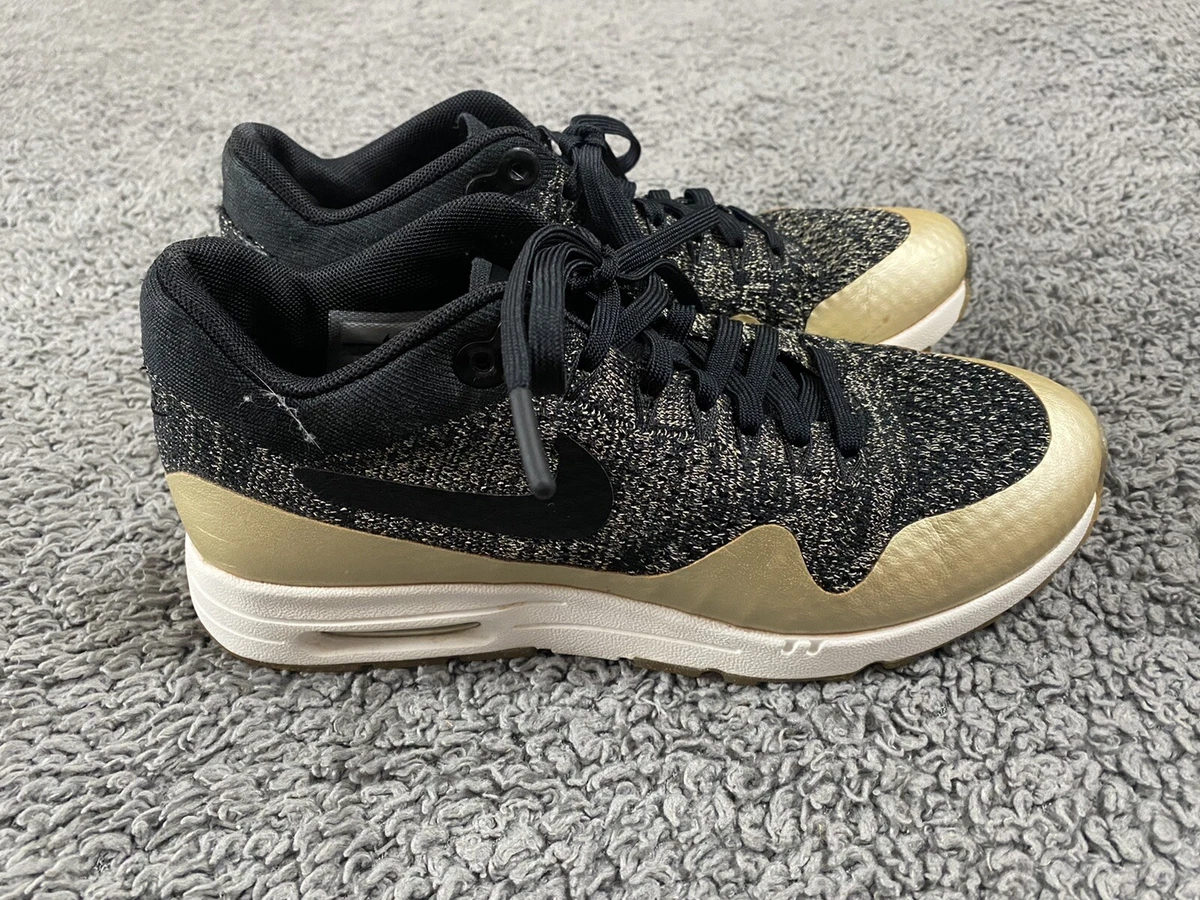 Womens Nike Air Max 1 Ultra Flyknit Trainers Size 4.5 EU 38 Black