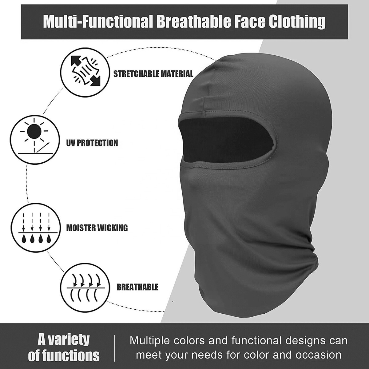 【IMPORT】black braid ski mask balaclava Braids Balaclava Beanie With Charms Full Face Balaclava