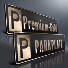 Parkplatzschild Premium | GOLD auf SCHWARZ | ...