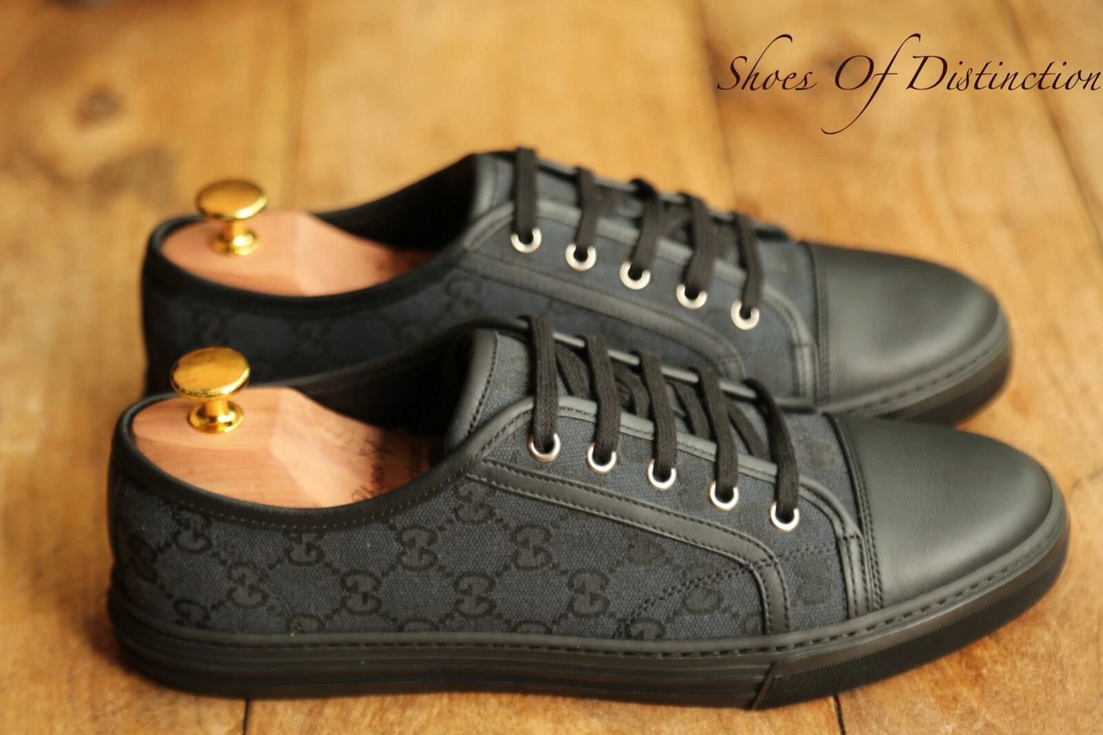 Baskets baskets chaussures noires Gucci Ace GG monogramme pour hommes Royaume Uni 6 États Unis 7 prix de prix :