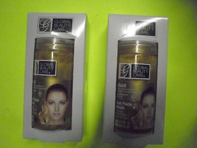 New ! 2 X 5 oz Global Beauty Care Gold Gel Face Mask, All Skin Types 