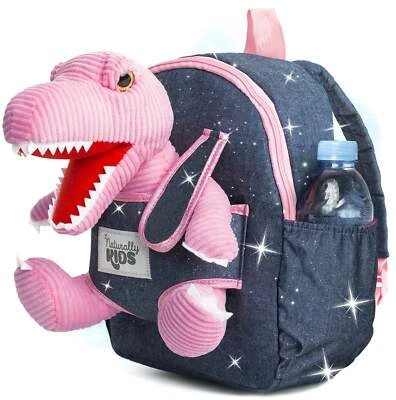 Toddler Backpack With Plush Pink T Rex Dinosaur Toy 3-5yo Gift Naturally Kids