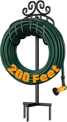 AMAGABELI GARDEN & HOME Hose Holder for Outside Freestanding Holds 200ft Heavy D