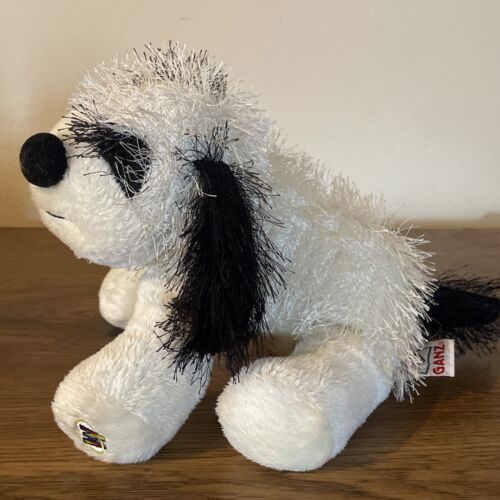 Ganz Webkinz 2008 Black and White Cheeky Dog M192 Plush No Code Puppy Plush - Picture 2 of 3