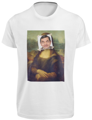 Mr Bean Mona Lisa Novelty T-SHIRT Funny 90's Comedy TV Show Joke