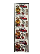 HAMBLY STUDIOS PRISMATIC STICKERS FIREMAN FIREFIGHTER FIRETRUCK RARE RETIRED