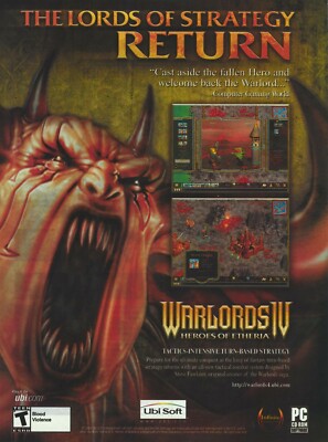 Warlords IV: Heroes Of Etheria Print Ad/Poster Art PC Small Box