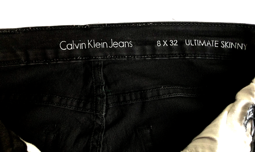 Calvin Klein ULTIMATE SKINNY BLACK Women's Jeans Size 8x32 Mid Rise - Picture 4 of 12