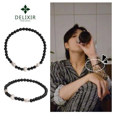 Delixir] Thin Onyx Layered Bracelet - BTS Jungkook's