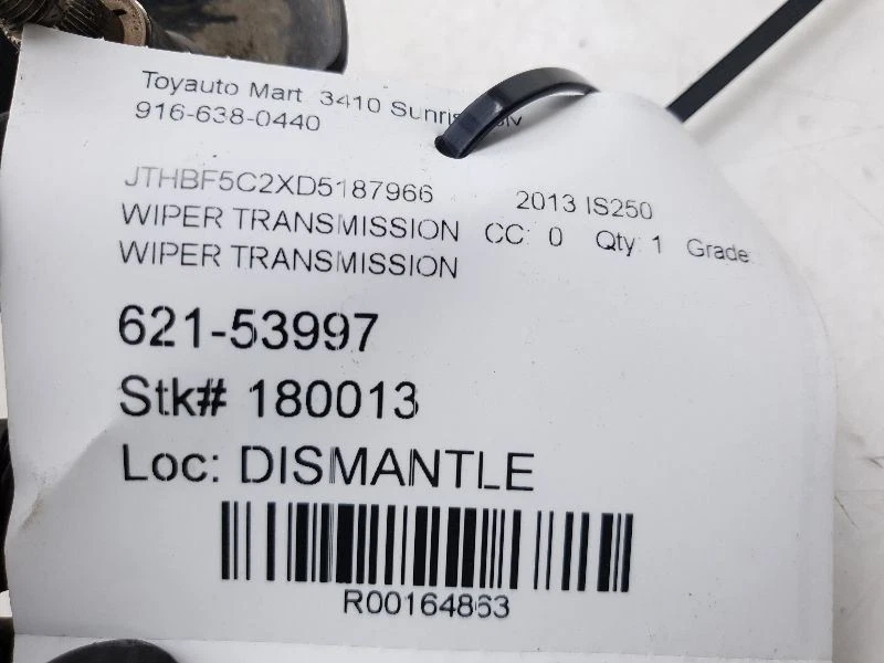 06-15 LEXUS IS250 2.5L WINDSHIELD WIPER TRANSMISSION ASSEMBLY  - Image 4 of 4