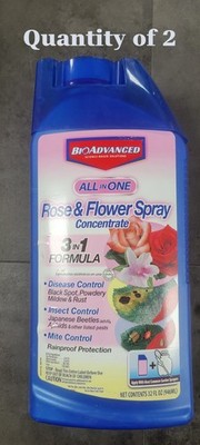 BioAdvanced 3-in-1 Rose & Flower Care Concentrate 32oz (2 Pack) 9-14-9 NEW See D