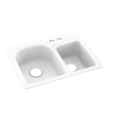 Swan Surfaces KS02518DB.010 Sink 25x18 Double Bowl Durable Surface