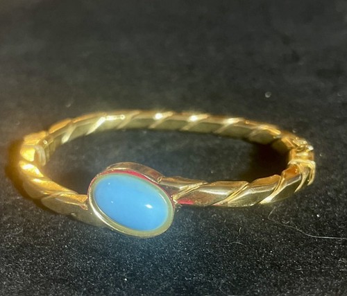 Vintage Signed Bijoux Cascio Italian Made with Faux Turquoise Cabochon