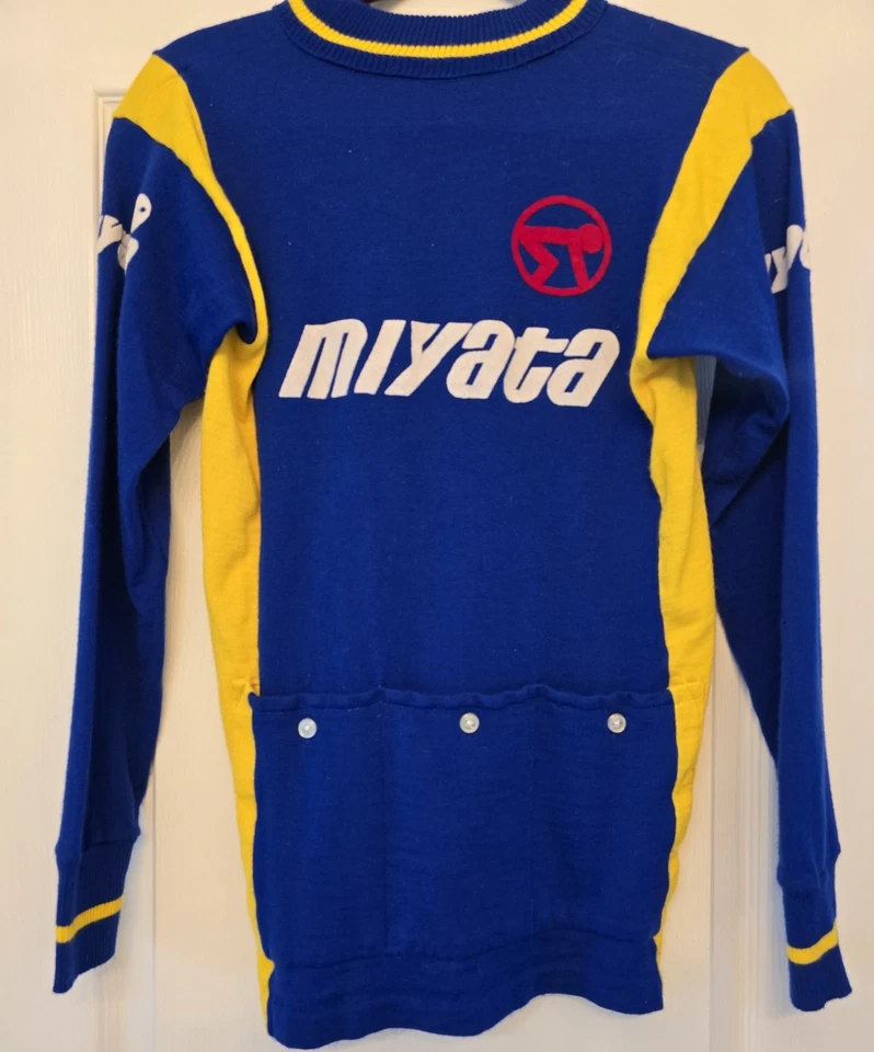 Miyata Cycling Jersey 80% Wool for Warm Weather Cylcing Vintage!!! Size 4 - Image 2 of 4