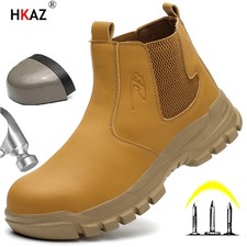 Waterproof Men's Safety Work Boots Steel Toe Shoes Anti Impact And Anti-Puncture
