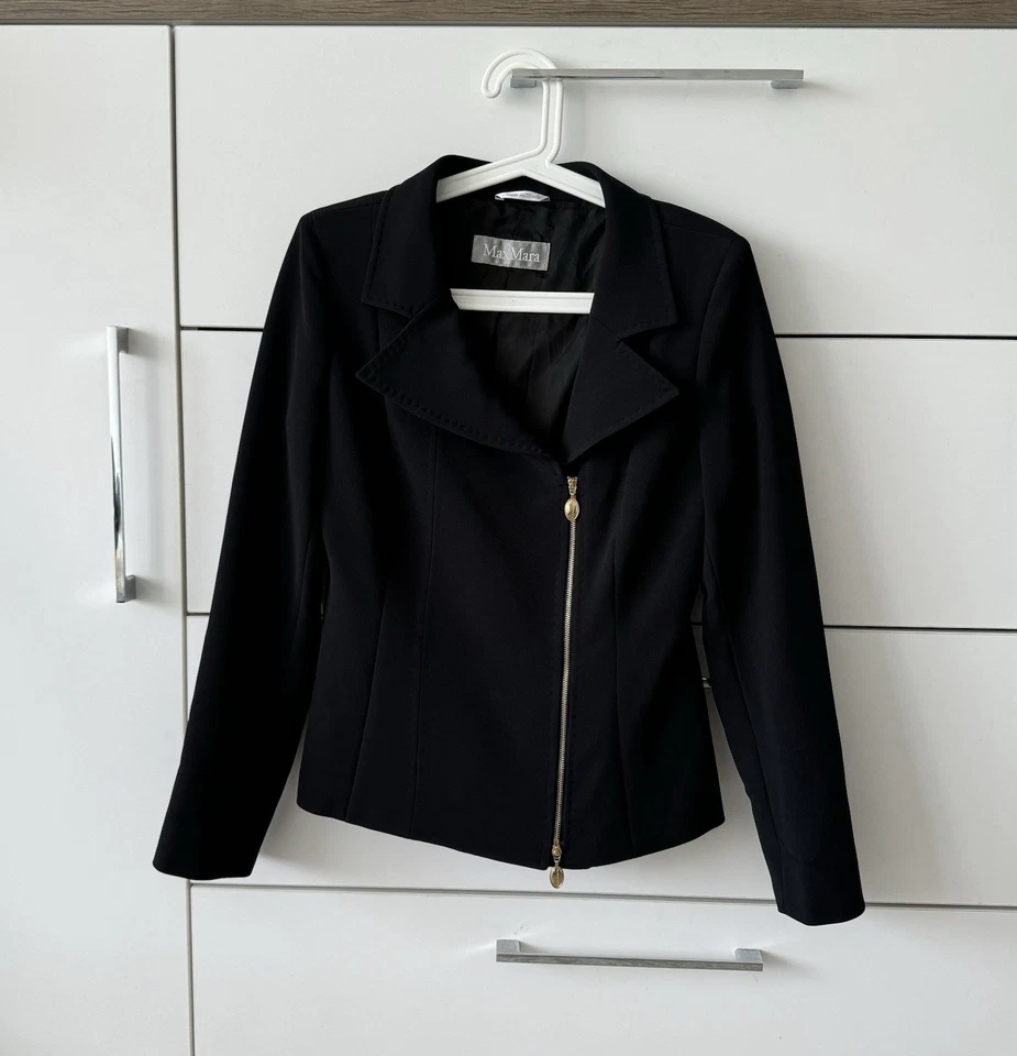 Chaqueta de motociclista Max Mara mezcla viscosa cremallera IT42 US 8 Foto 2 de 4