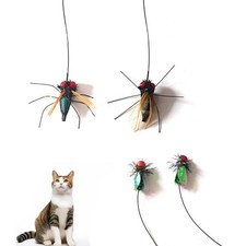 Cat Toy Attachments, 4 PCS Simulation Insects Little Bugs Refills Interactive...