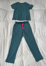 FIGS WOMEN SCRUB SET, Color: Hydrogreen, Top: Catarina S, Bottoms: Yola LE XSP