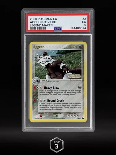 2006 POKEMON EX Legend Maker Aggron Rev Foil Stamped #2 PSA 5 POP 3