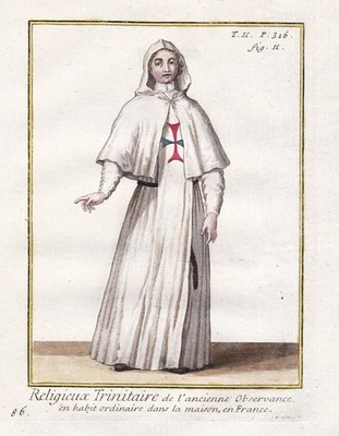 Trinitarierorden Trinitarians Order France Orden Tracht costumes engraving 1790
