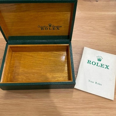 Rolex Watch Box Case Green Leather Wood Booklet 68.00.2 Authentic