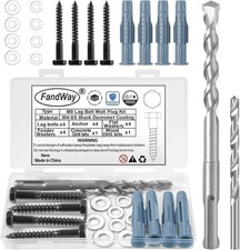 M8 Lag Bolt Wall Plug installation Kit, for mounting TVs, AC units, heaters etc