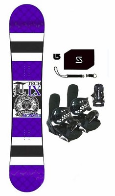 150cm Technine IX Flat Blue Snowboard W/ Bindings L+Stomp+Leash +Burton Dcal N98