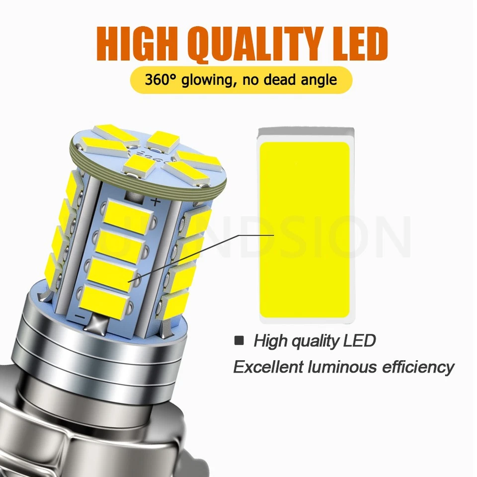 1Pz DC 6V-30V P26S S3 LED Lampadina Del Faro Dello Scooter Per Moto Bianco - Immagine 3 di 4