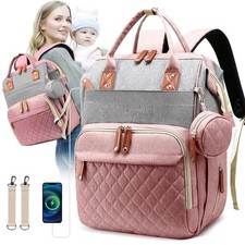 Morfone Baby Diaper Bag Backpack, Multifunction Waterproof Baby Bag with USB