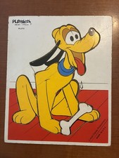 Vintage Playskool Wooden Puzzle Walt Disney Pluto 7 Pc 190-04 T17