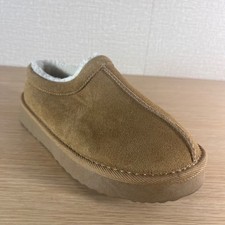 Women's Suede Clog Slippers Chestnut Faux Fur Lined Cozy Platform Mule Size 6