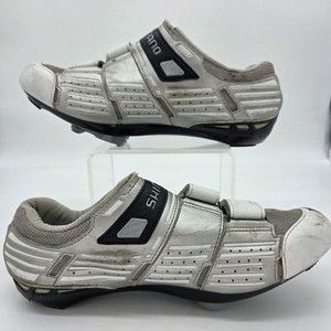 Shimano Road Cycling Shoes Mens 10.5 SH-R085 White Clipless Pedal Spin SPD