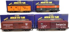 American Flyer S Assorted Freight Cars: 48300, 48200, 48205, 48328 4 LN/Box