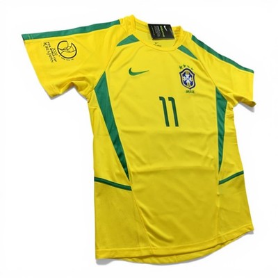2002 WC ブラジル ロナウド ユニフォーム BNWT Ronaldinho #11 Brazil 2002 World Cup Home Jersey - Mens Size Small