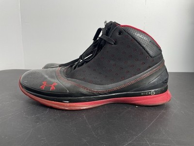 Under Armour Micro G Blur Black Red High Top Basketball Sneakers Size 11.5