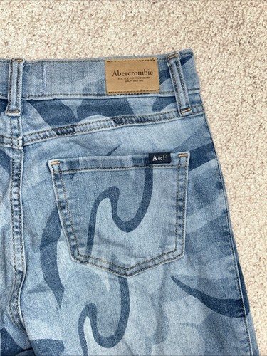 Girls Abercrombie Kids High-Rise Wide Leg Jeans Swirl Design Size 13/14 - Picture 12 of 14