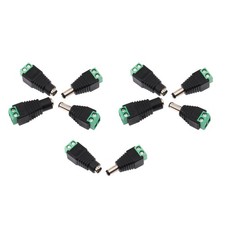 5 Pairs Male Female DC Power Jack Connector Plug 2.1x5.5mm for LED Light Repair