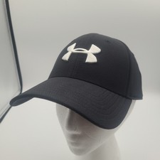 Under Armour UA Blitzing 3.0 Stretch Fitted Cap Hat Black - White SZ M/L NWT