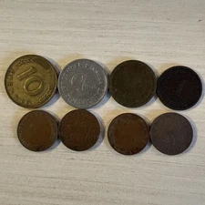 Germany Vintage Coin Lot - 8 Coins in Total - See Description for Details