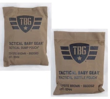 (2) Tactical Baby Gear TBG Dump Pouch & Bottle Pouch - Coyote Brown NEW w/ Tags