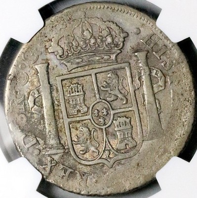1821-D NGC VF Mexico 8 Reales Durango War Independence Silver Coin