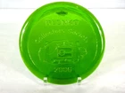 2006 Blenko Collectors Society Round Glass Paperweight Bright Green  4.5"