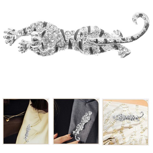 Leopard Shaped Brooch Pin Jewelry Animal Brooch Creative Brooch for Shawl Suit - Zdjęcie 2 z 12