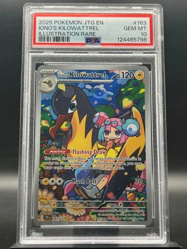 2025 Pokemon Journey Together Iono’s Kilowattrel 163/159 Illustration Rare PSA10