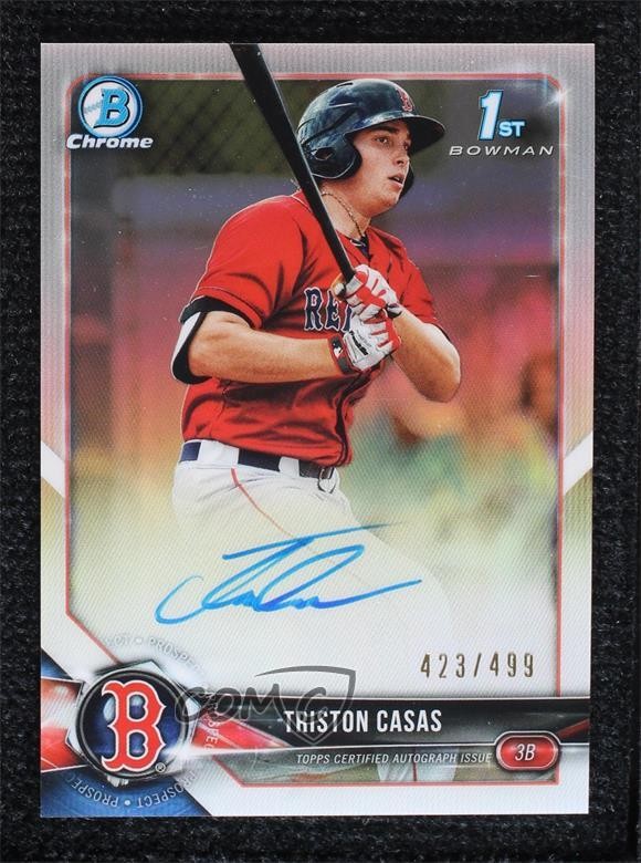 2018 Bowman Draft Chrome Pick Refractor 423/499 Triston Casas #CDA-TC Auto 0sw9