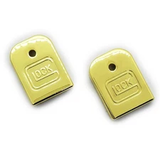 2 X Gold Glock Gen3 & Gen4 magazine floor plate 17, 19, 22, 23, 26, 27, 34