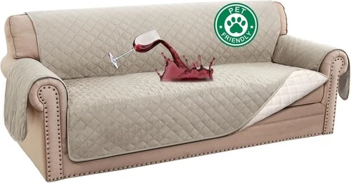 Sofa Cover 100% Waterproof Non-Slip 3 Seater Protector – Khaki 70"