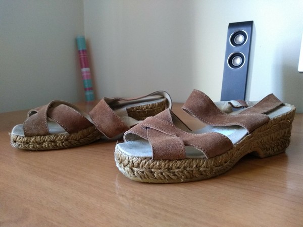Sandalias de esparto para señora de Sancho, talla 38, marrón claro